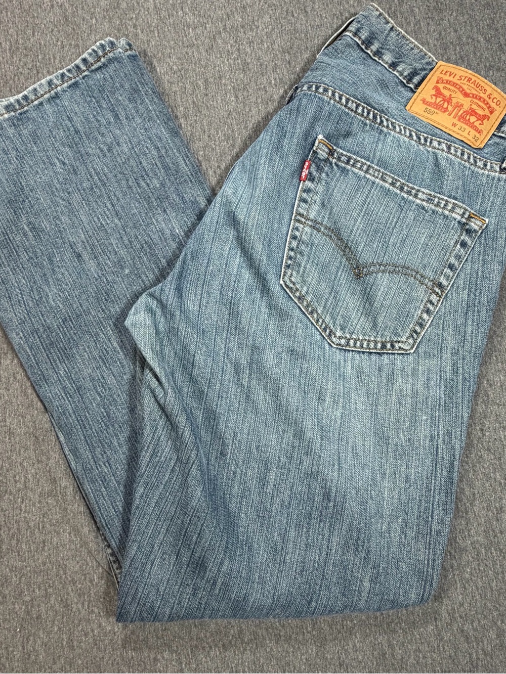 Levi's 559 Jeans Blue Denim 33x32 Straight-Leg Faded Workwear